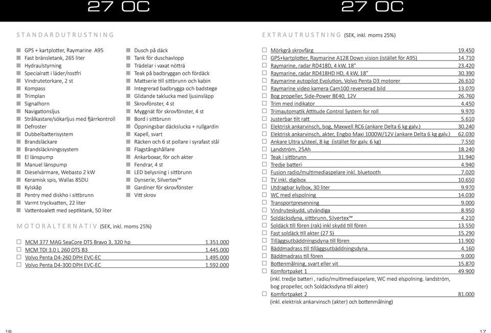 tryckvatten, 22 liter Vattentoalett med septiktank, 50 liter M O T O R A L T E R N A T I V (SEK, inkl.