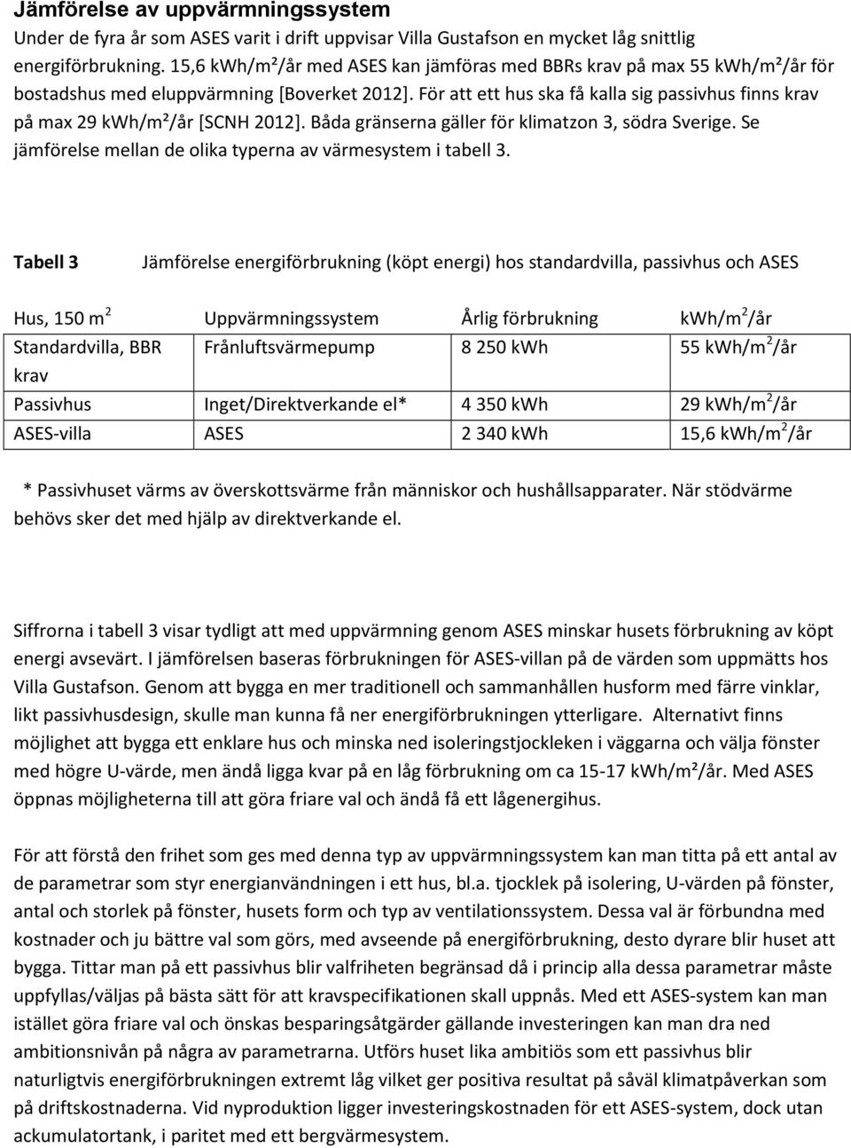 För att ett hus ska få kalla sig passivhus finns krav på max 29 kwh/m²/år [SCNH 2012]. Båda gränserna gäller för klimatzon 3, södra Sverige.