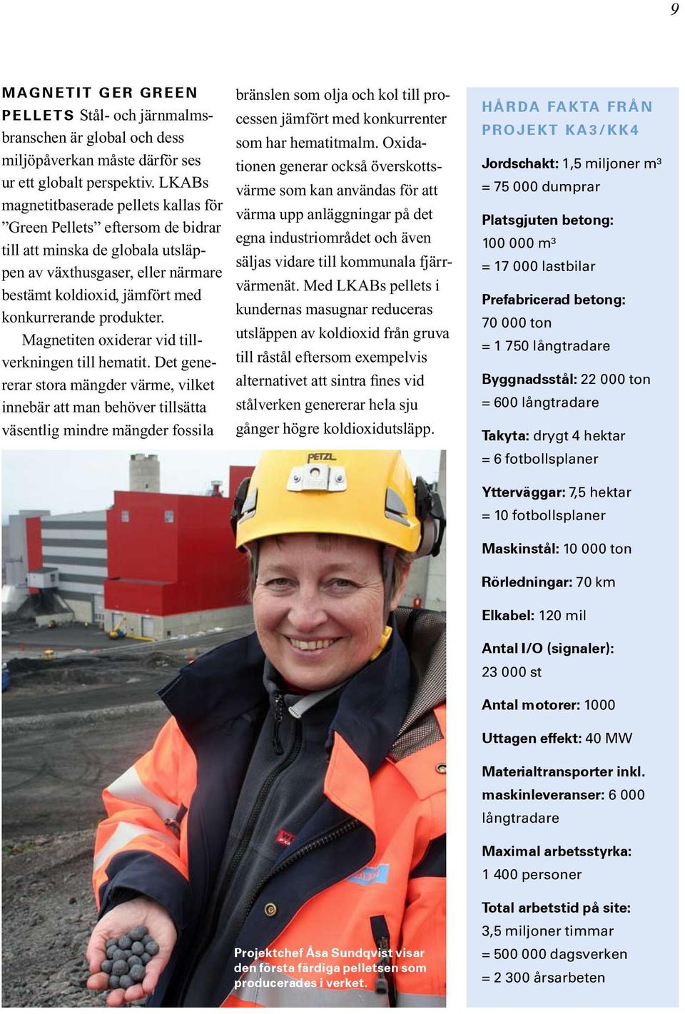 Magnetiten oxiderar vid tillverkningen till hematit.