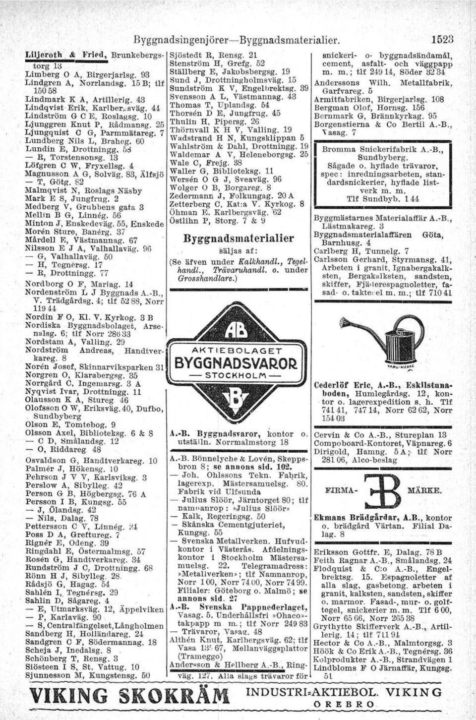 ,4 Magnusson A G, Solväg. 83, Älfsjö - T, Götg, Sil Malmqvist N, Boslags.Näsby Mark E S, Jungfrug. 2 Medberg V, Grubbens gata 3 Mellin B G, Linneg. 56 Minton J, Enskedeväg.