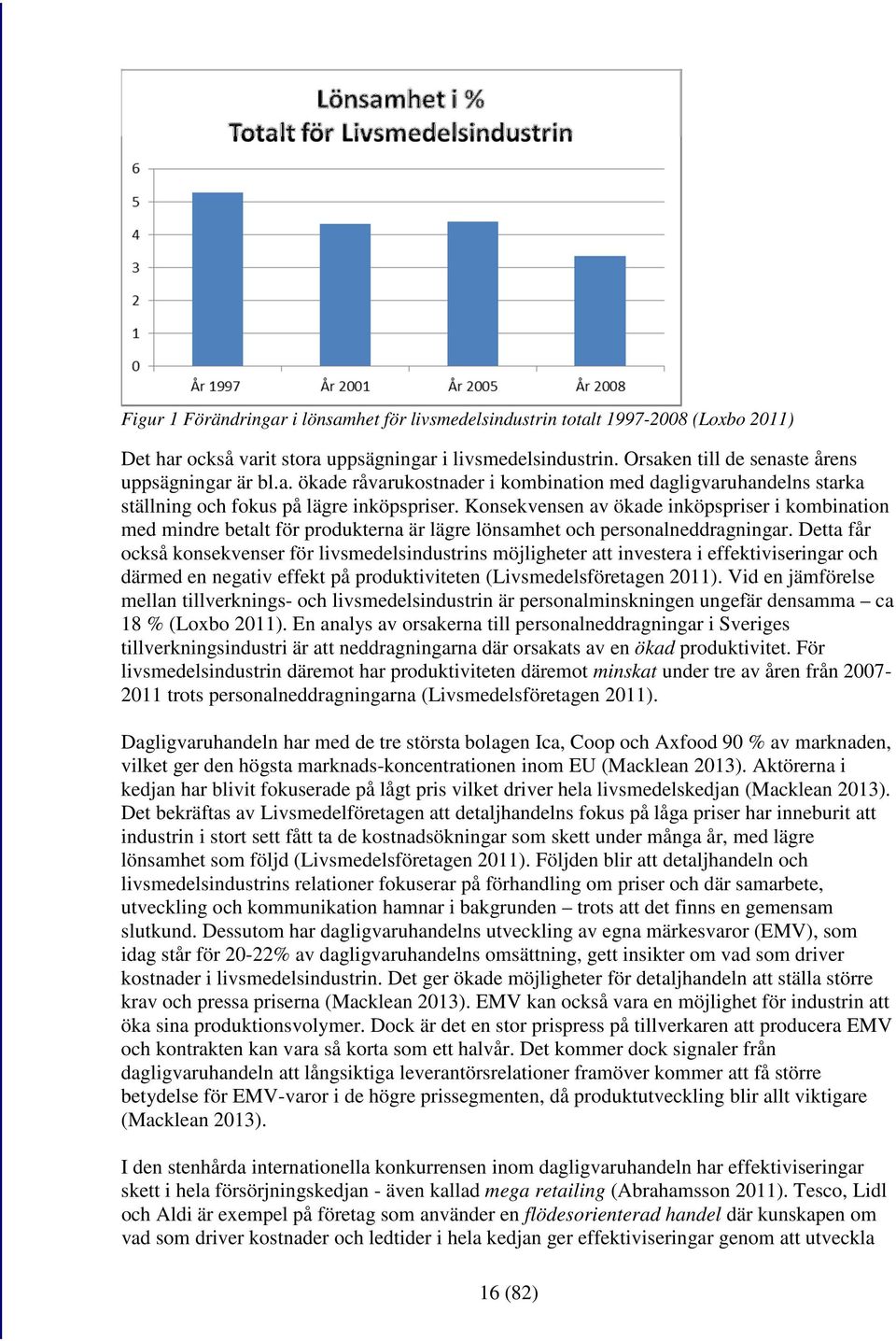 Detta får också konsekvenser för livsmedelsindustrins möjligheter att investera i effektiviseringar och därmed en negativ effekt på produktiviteten (Livsmedelsföretagen 2011).