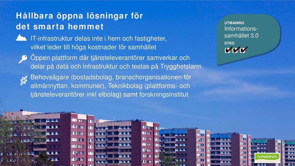 och testas på Trygghetslarm Behovsägare (bostadsbolag, branschorganisationen för allmännyttan, kommuner),