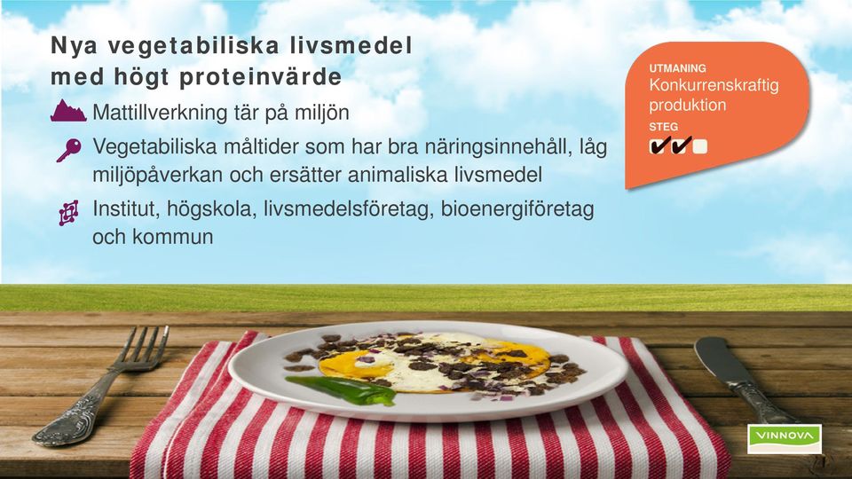 miljöpåverkan och ersätter animaliska livsmedel Institut, högskola,