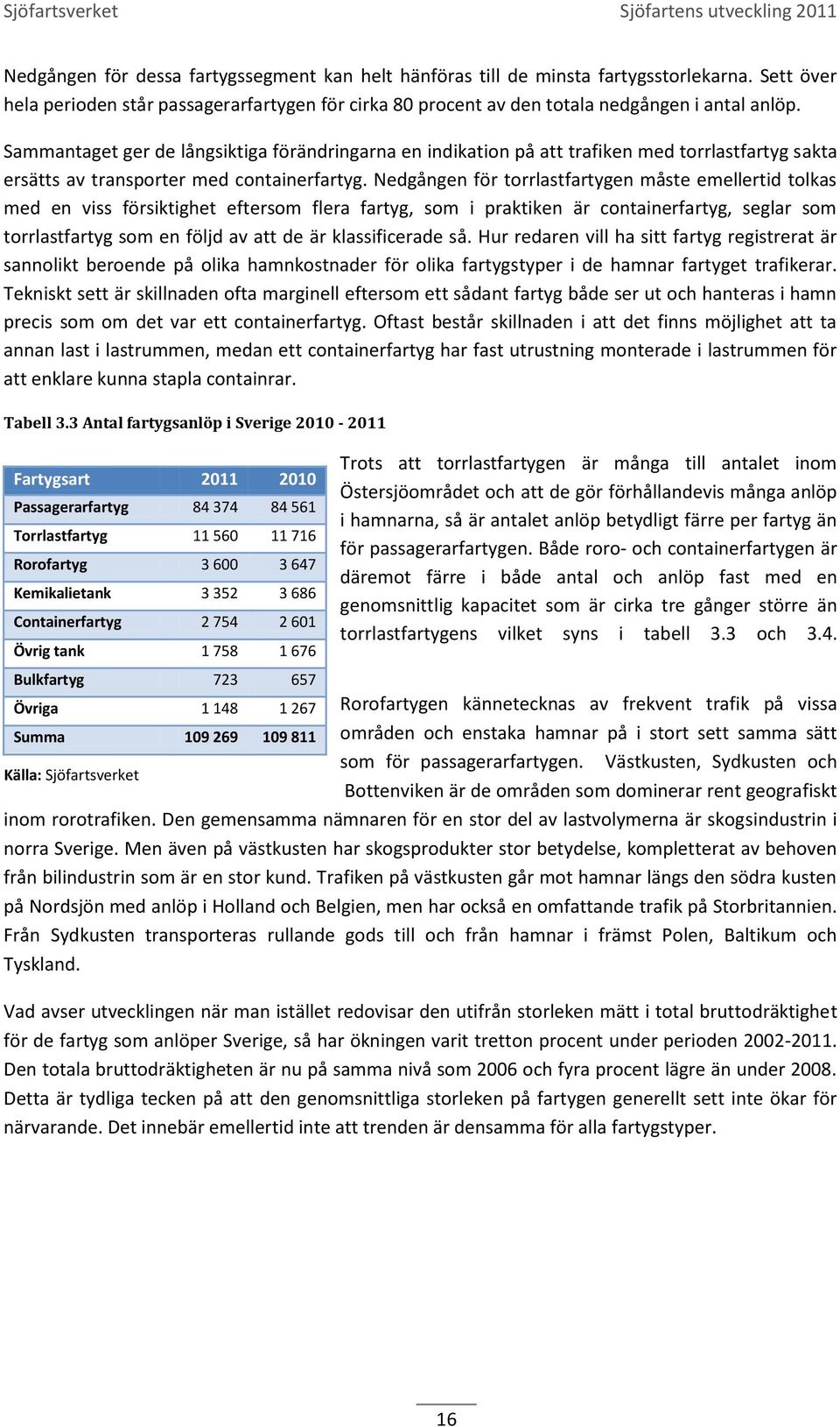 Nedgången för torrlastfartygen måste emellertid tolkas med en viss försiktighet eftersom flera fartyg, som i praktiken är containerfartyg, seglar som torrlastfartyg som en följd av att de är