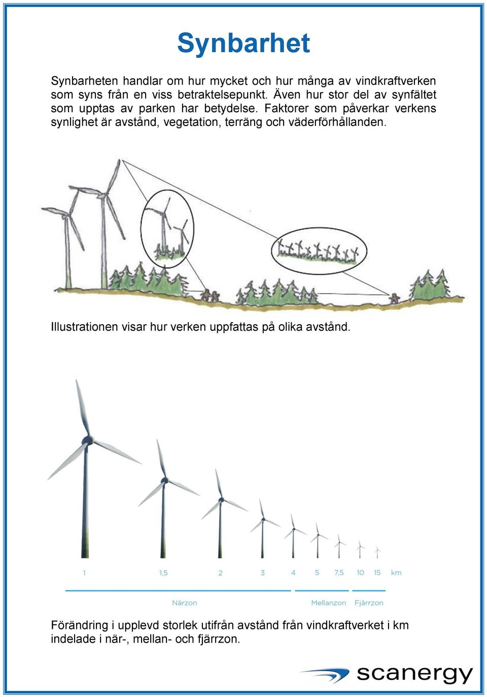 Faktorer som påverkar verkens synlighet är avstånd, vegetation, terräng och väderförhållanden.