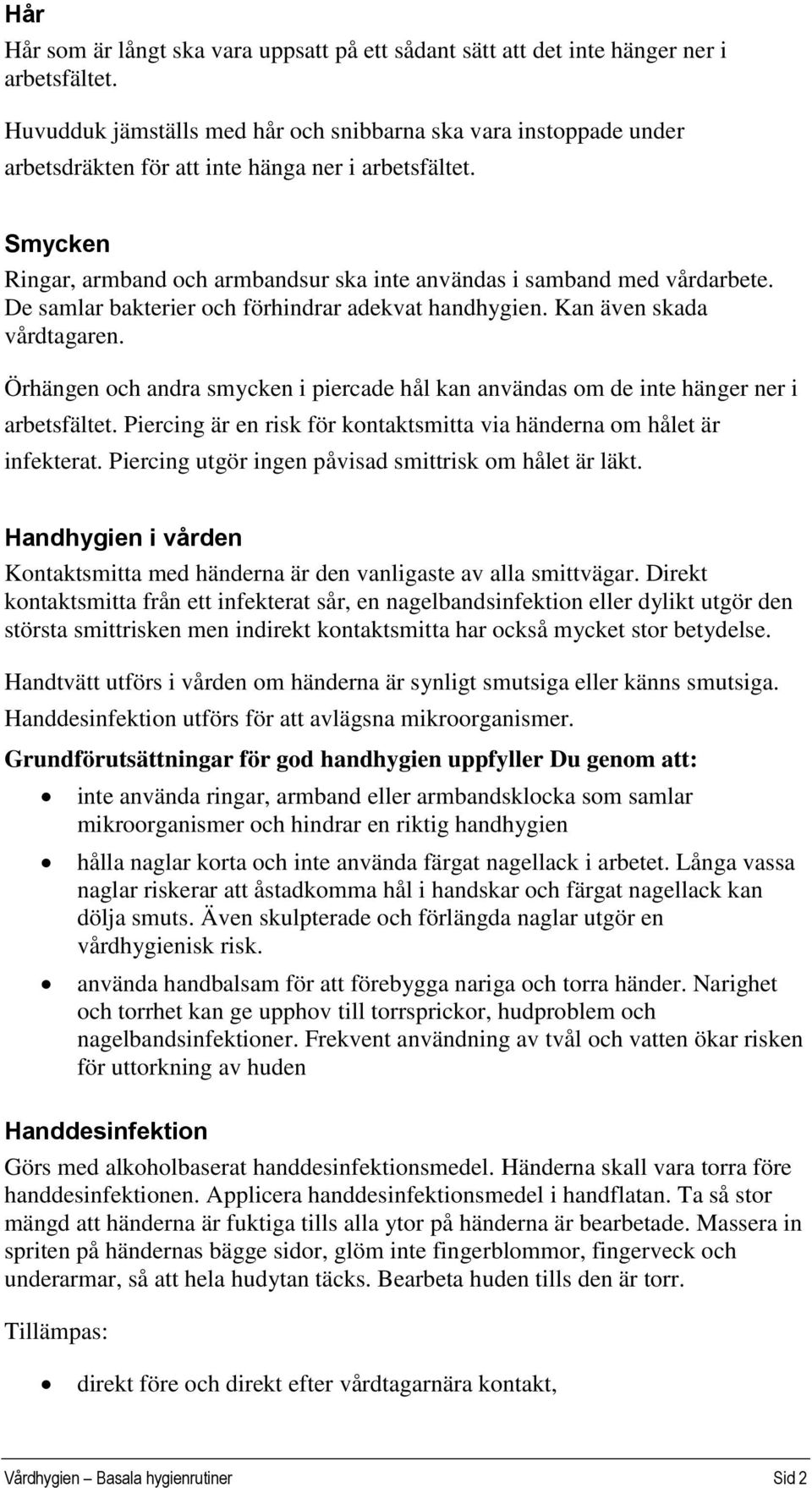 Vårdhygien - Basala hygienrutiner - PDF Free Download