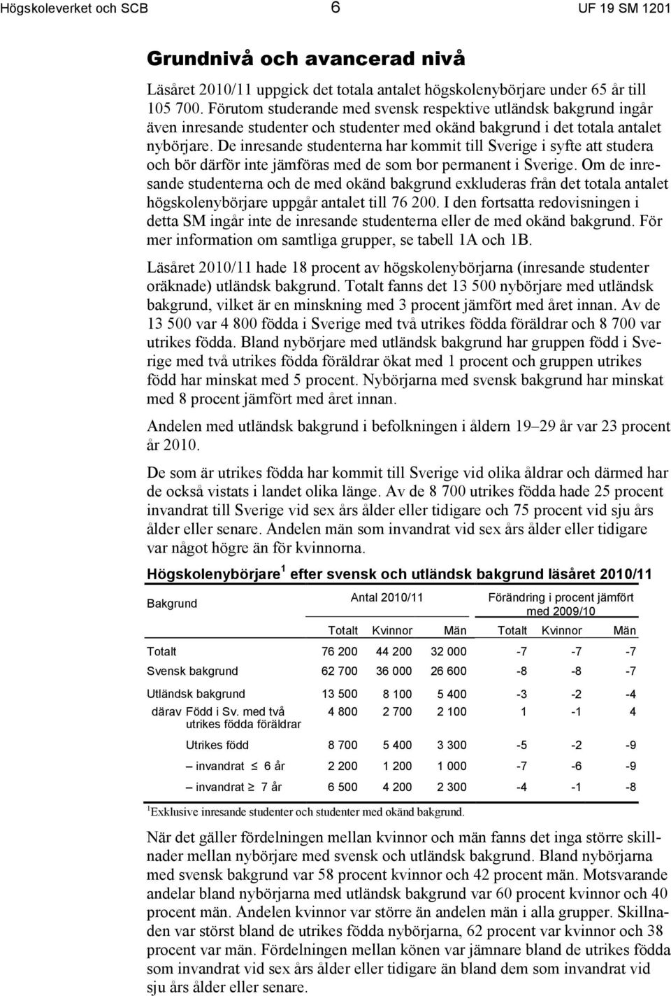 De inresande studenterna har kommit till Sverige i syfte att studera och bör därför inte jämföras med de som bor permanent i Sverige.