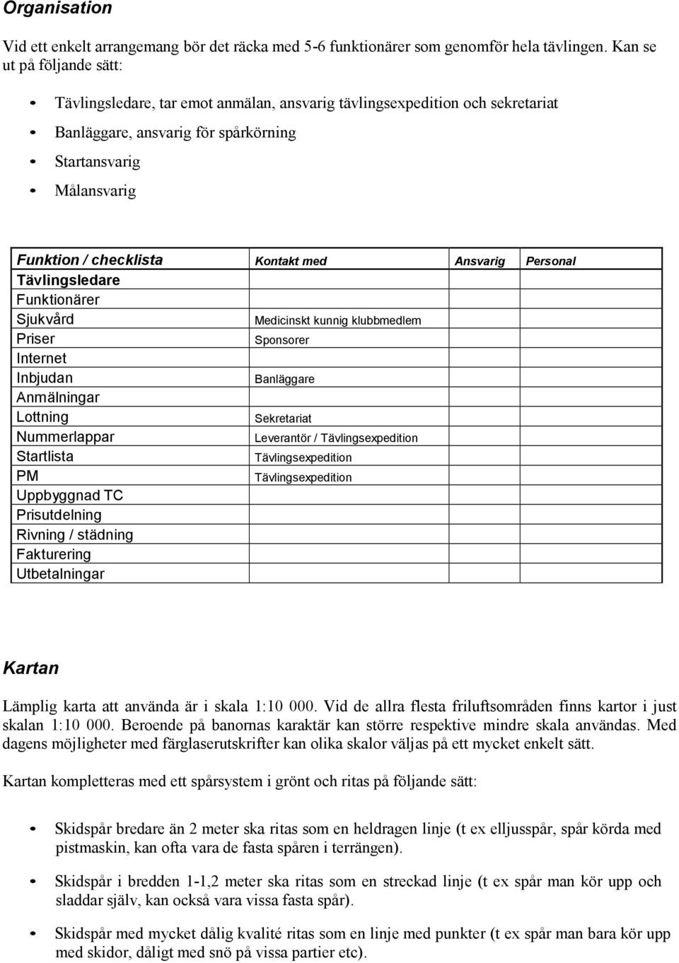 Funktionärer Sjukvård Medicinskt kunnig klubbmedlem Priser Sponsorer Internet Inbjudan Anmälningar Lottning Nummerlappar Leverantör / Tävlingsexpedition Startlista Tävlingsexpedition PM