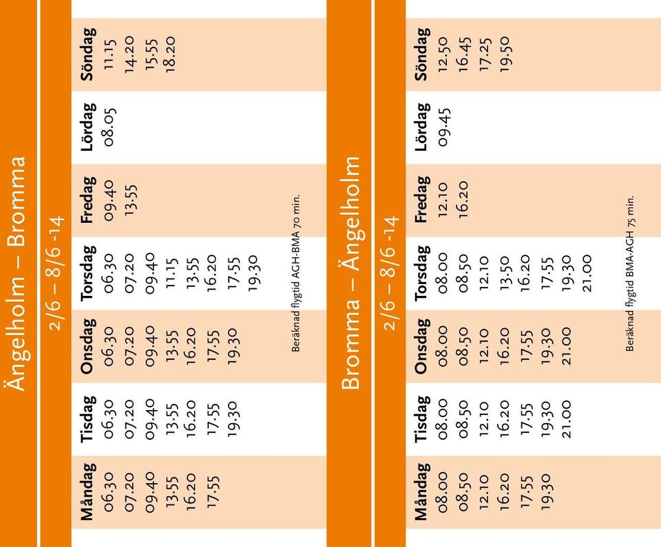 Bromma Ängelholm 2/6 8/6-14 13.