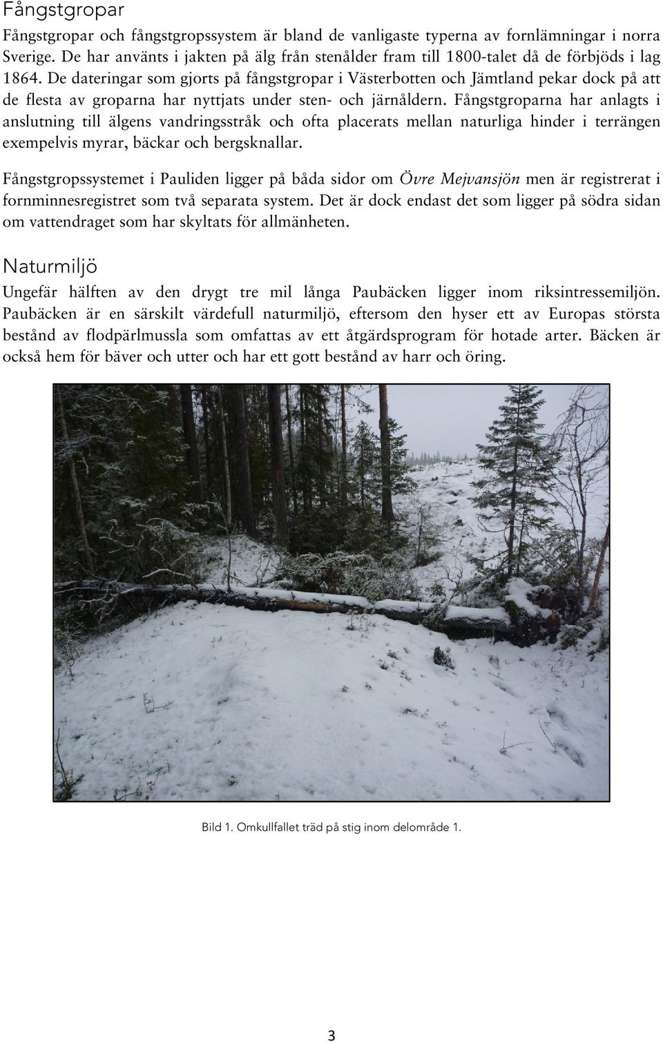 De dateringar som gjorts på fångstgropar i Västerbotten och Jämtland pekar dock på att de flesta av groparna har nyttjats under sten- och järnåldern.