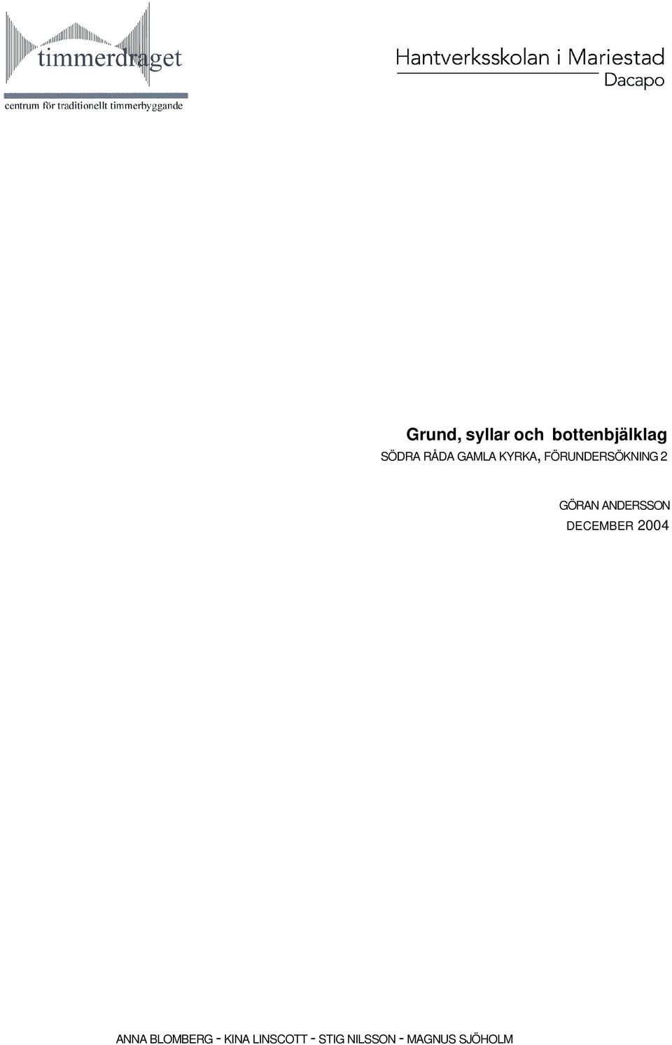 ANDERSSON DECEMBER 2004 ANNA BLOMBERG -