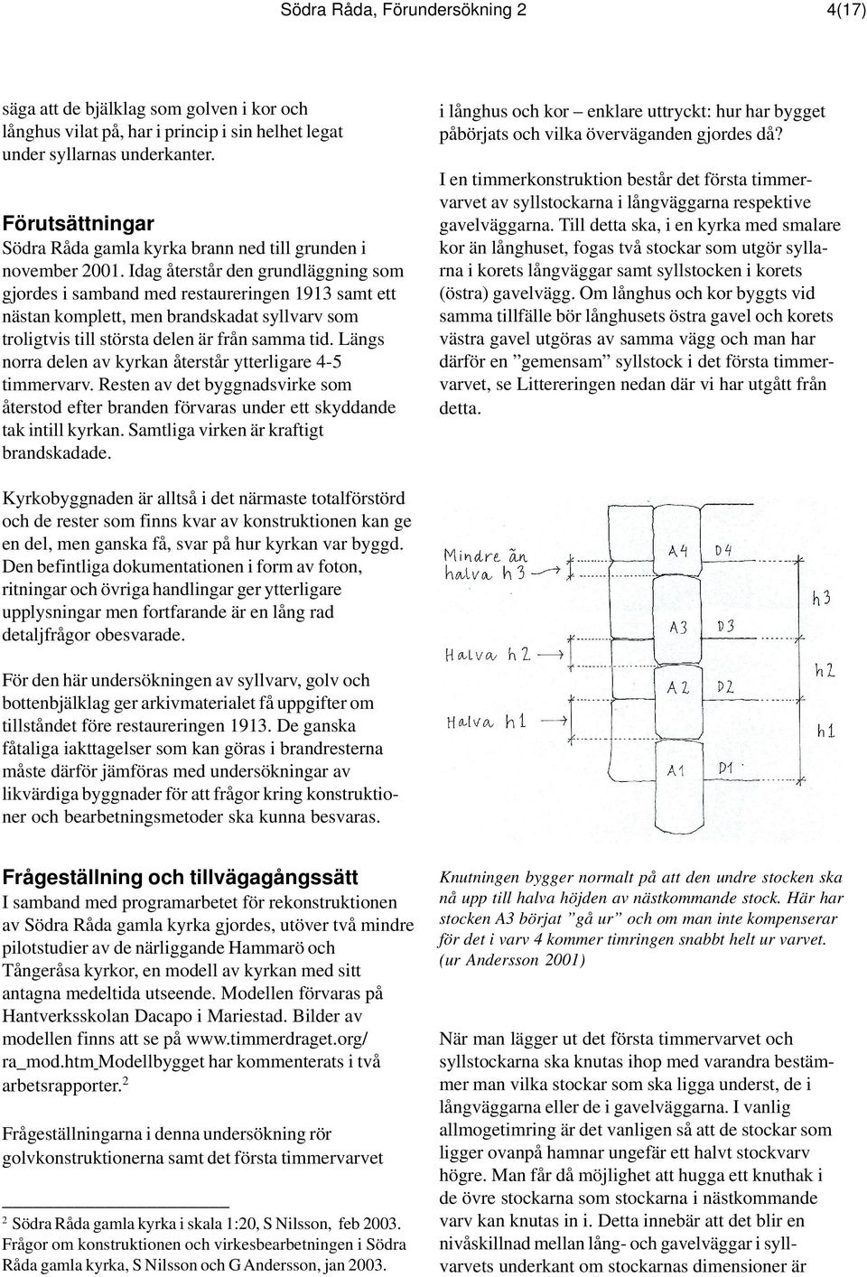 Idag återstår den grundläggning som gjordes i samband med restaureringen 1913 samt ett nästan komplett, men brandskadat syllvarv som troligtvis till största delen är från samma tid.