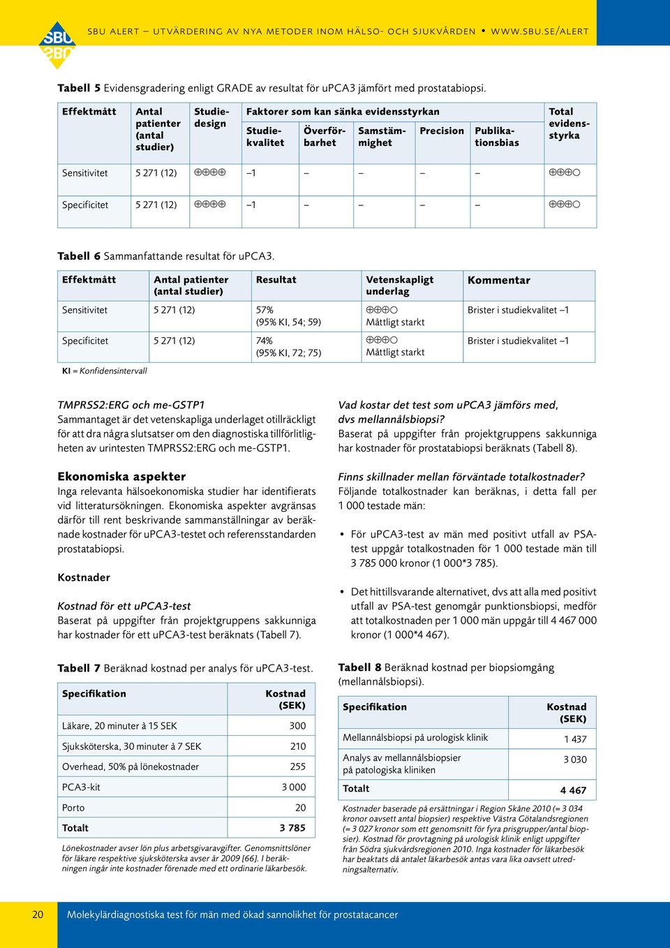 271 (12) 1 Tabell 6 Sammanfattande resultat för upca3.