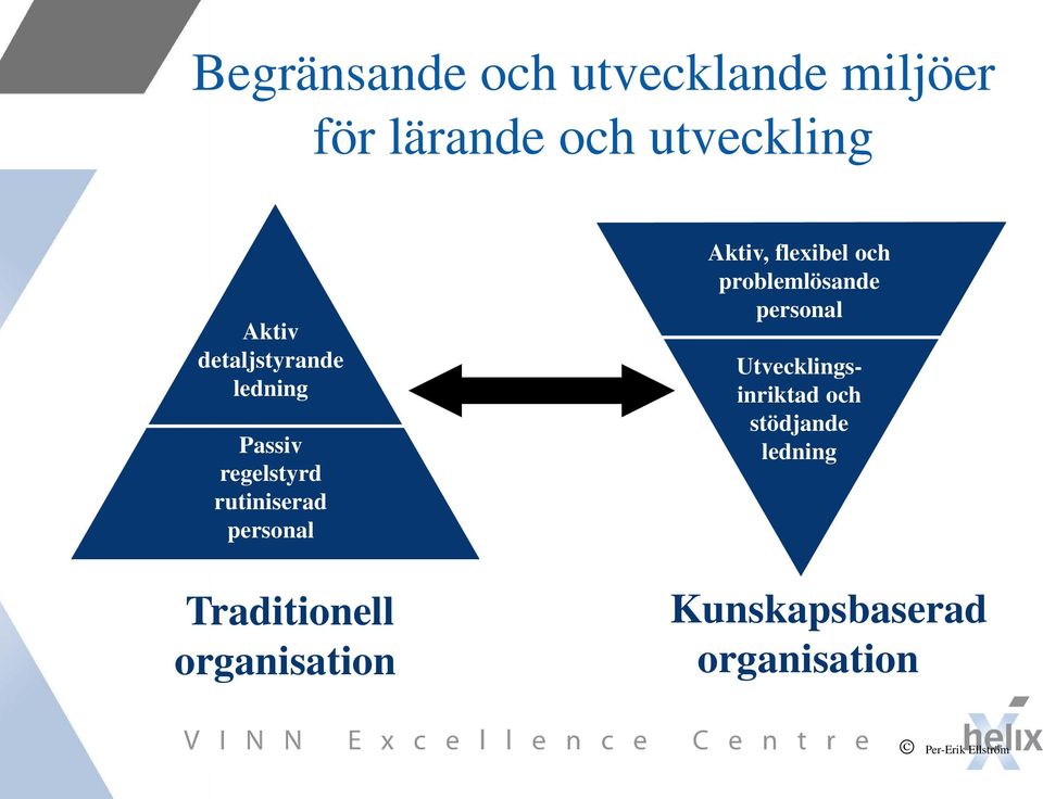 Traditionell organisation Aktiv, flexibel och problemlösande personal