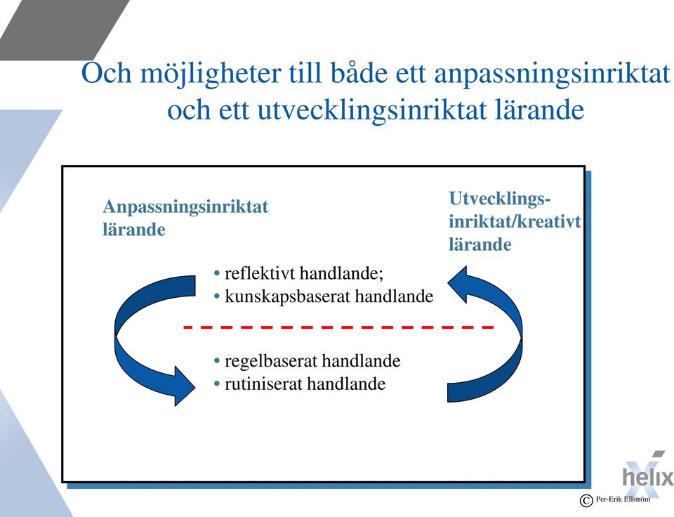 reflektivt handlande; kunskapsbaserat handlande