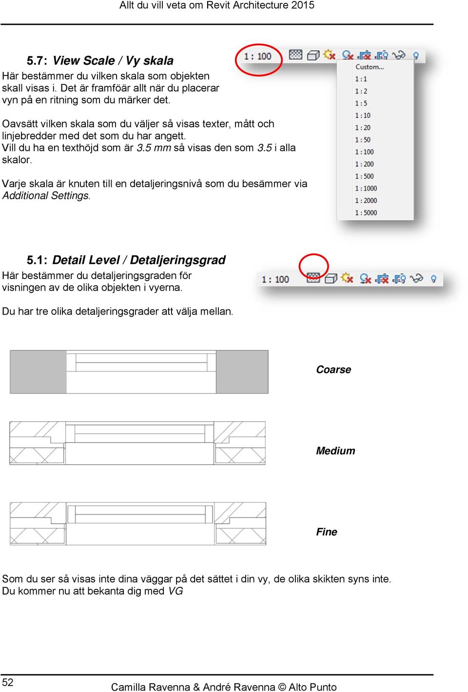 Varje skala är knuten till en detaljeringsnivå som du besämmer via Additional Settings. 5.