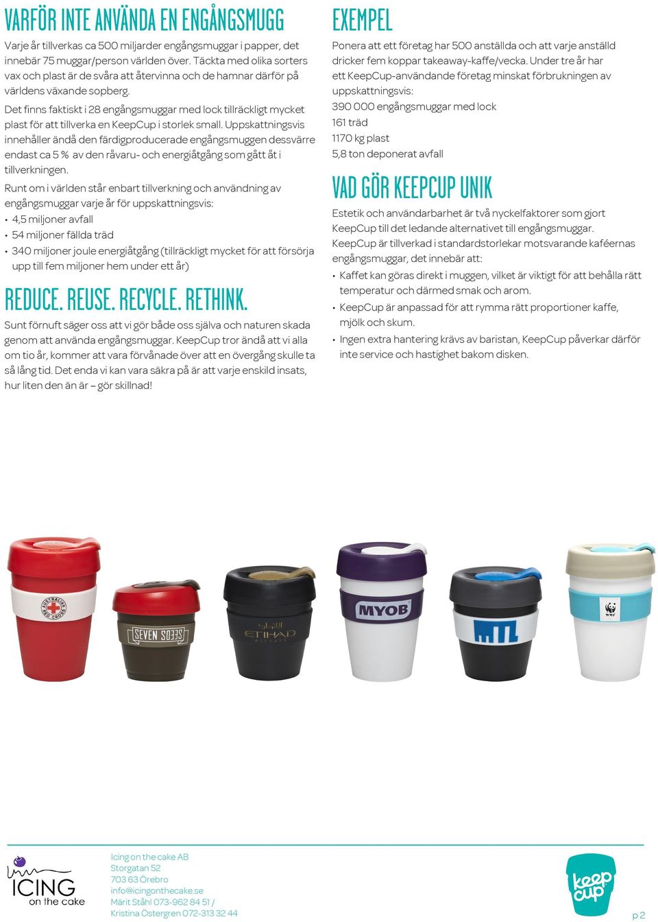 Det finns faktiskt i 28 engångsmuggar med lock tillräckligt mycket plast för att tillverka en KeepCup i storlek small.