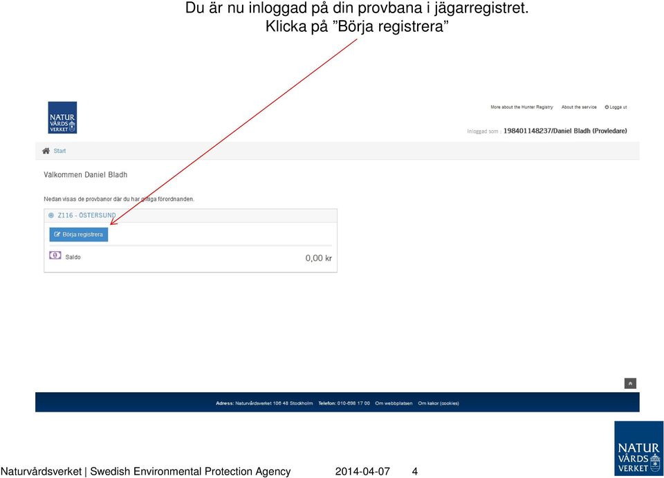 Klicka på Börja registrera