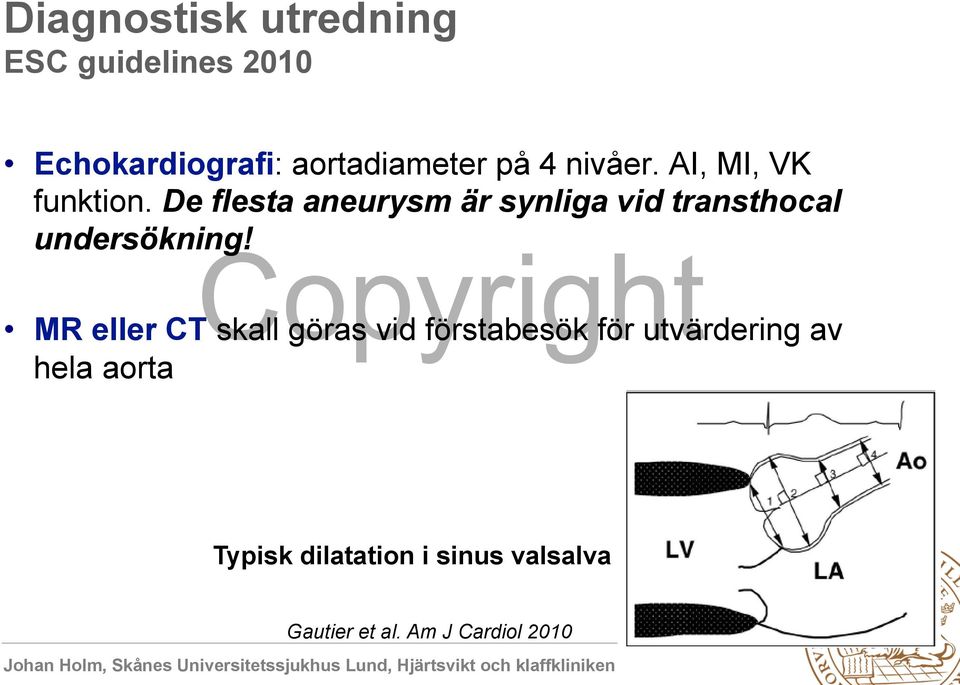 De flesta aneurysm är synliga vid transthocal undersökning!