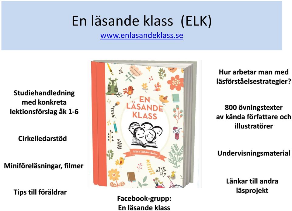 Miniföreläsningar, filmer Tips till föräldrar Facebook-grupp: En läsande klass Hur