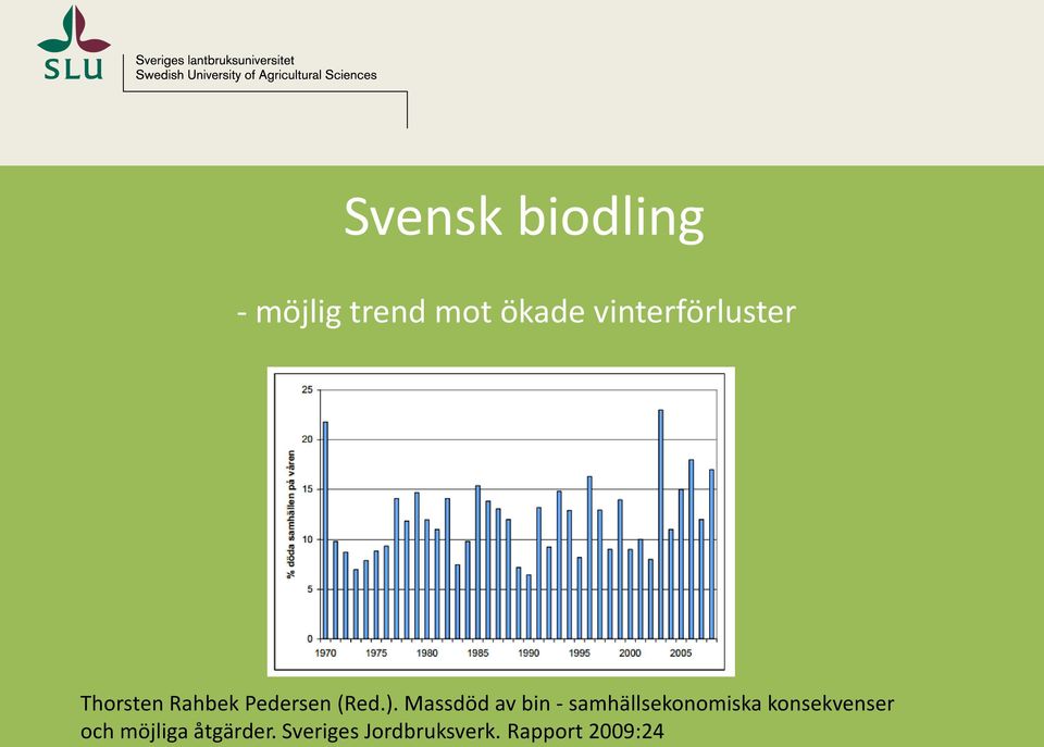 Massdöd av bin - samhällsekonomiska konsekvenser