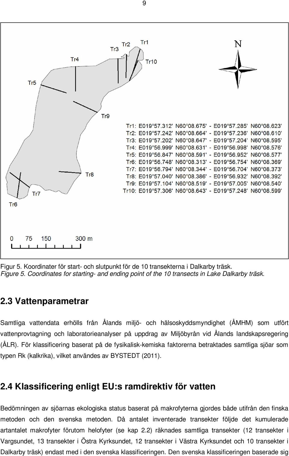 landskapsregering (ÅLR). För klassificering baserat på de fysikalisk-kemiska faktorerna betraktades samtliga sjöar som typen Rk (kalkrika), vilket användes av BYSTEDT (2011). 2.