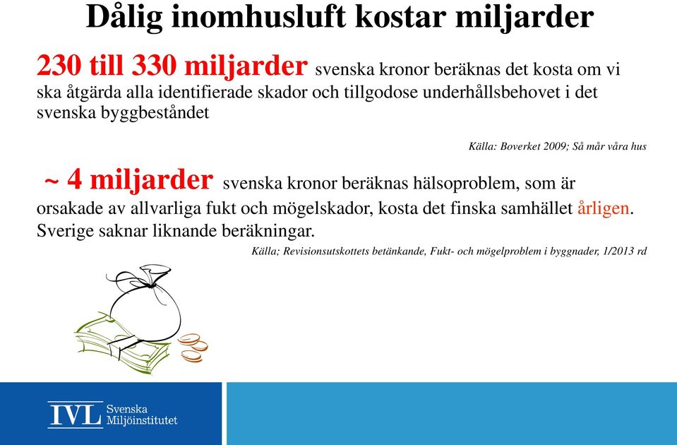 miljarder svenska kronor beräknas hälsoproblem, som är orsakade av allvarliga fukt och mögelskador, kosta det finska