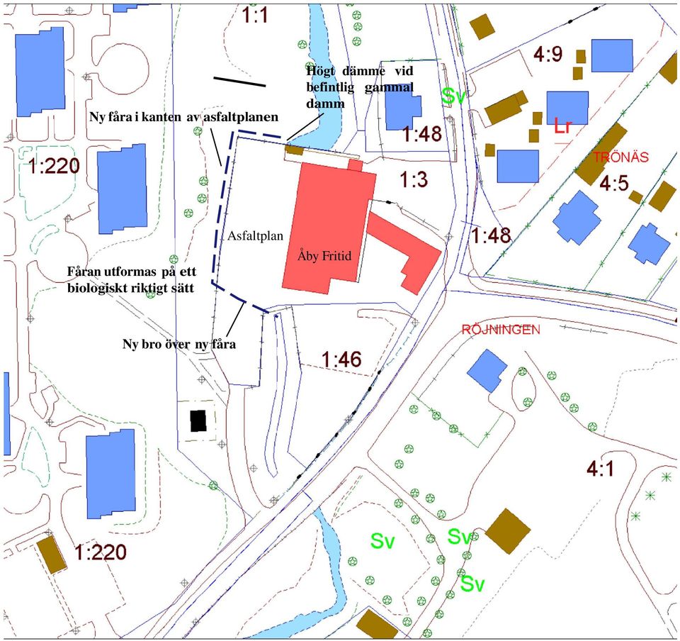 Asfaltplan Åby Fritid Fåran utformas på