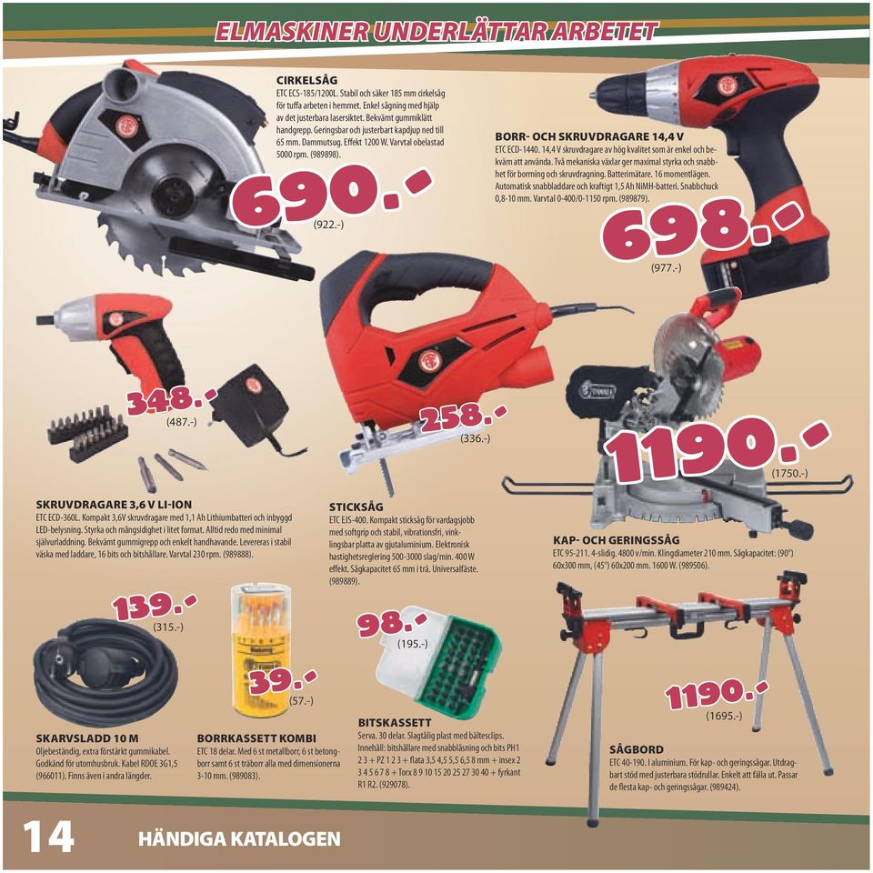 14,4 V skruvdragare av hög kvalitet som är enkel och bekväm att använda. Två mekaniska växlar ger maximal styrka och snabbhet för borrning och skruvdragning. Batterimätare. 16 momentlägen.