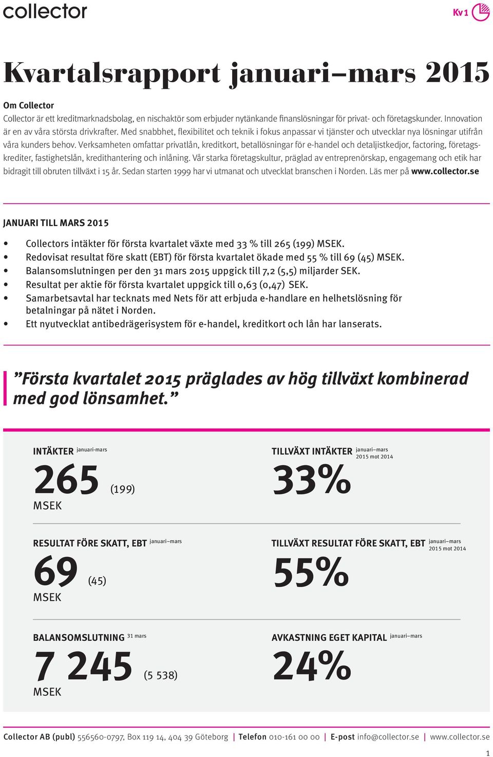 Verksamheten omfattar privatlån, kreditkort, betallösningar för e-handel och detaljistkedjor, factoring, företagskrediter, fastighetslån, kredithantering och inlåning.