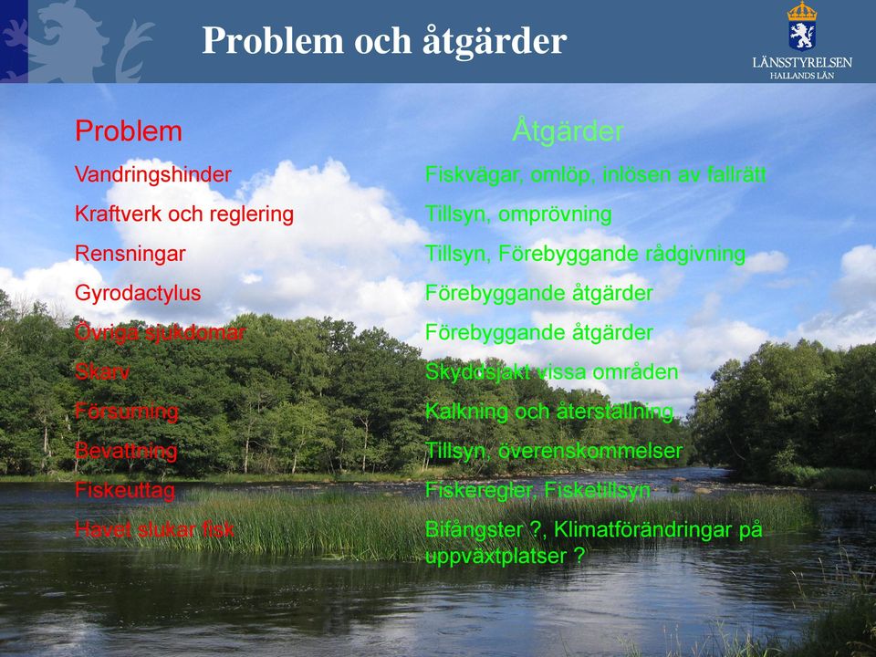 omprövning Tillsyn, Förebyggande rådgivning Förebyggande åtgärder Förebyggande åtgärder Skyddsjakt vissa områden