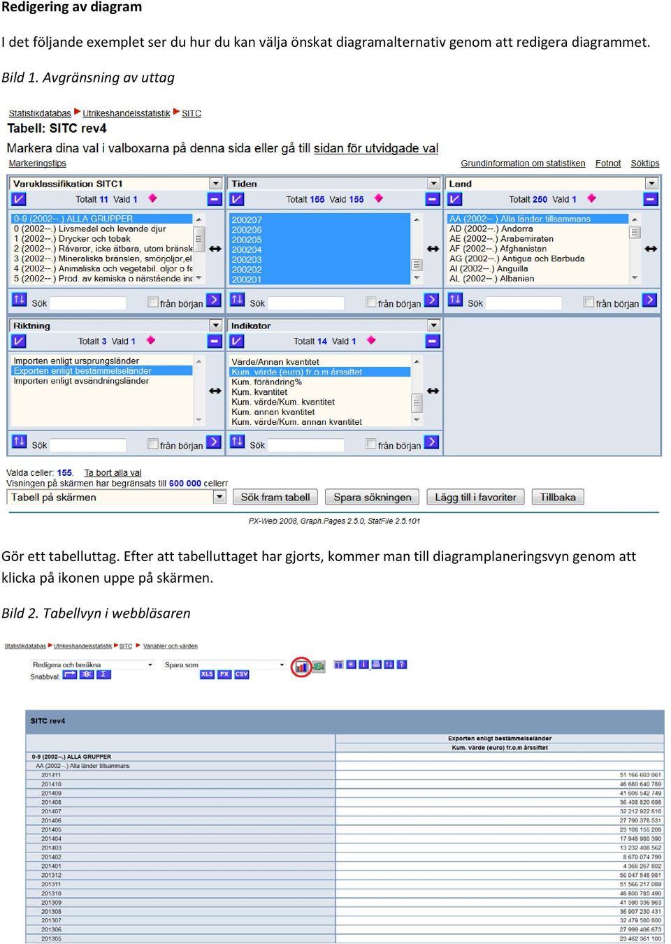 Avgränsning av uttag Gör ett tabelluttag.