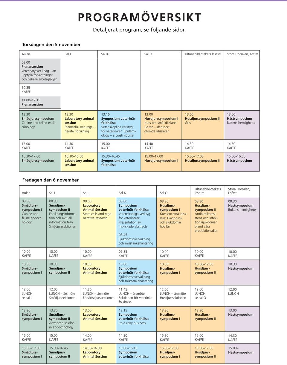 15 Plenarsession Canine and feline endocrinology Laboratory animal session Stamcells- och regenerativ forskning 13.