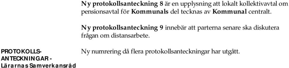 Ny protokollsanteckning 9 innebär att parterna senare ska diskutera frågan om