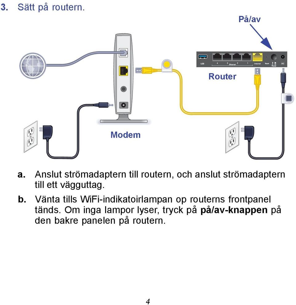 ett vägguttag. b.