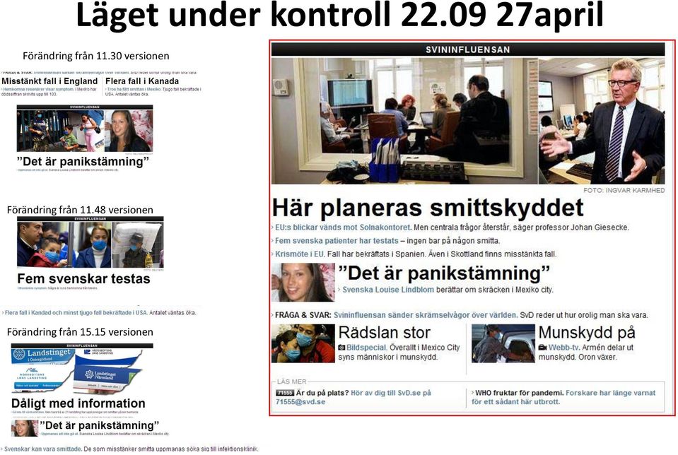 30 versionen Förändring från 11.
