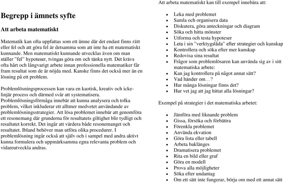 Det krävs ofta hårt och långvarigt arbete innan professionella matematiker får fram resultat som de är nöjda med. Kanske finns det också mer än en lösning på ett problem.