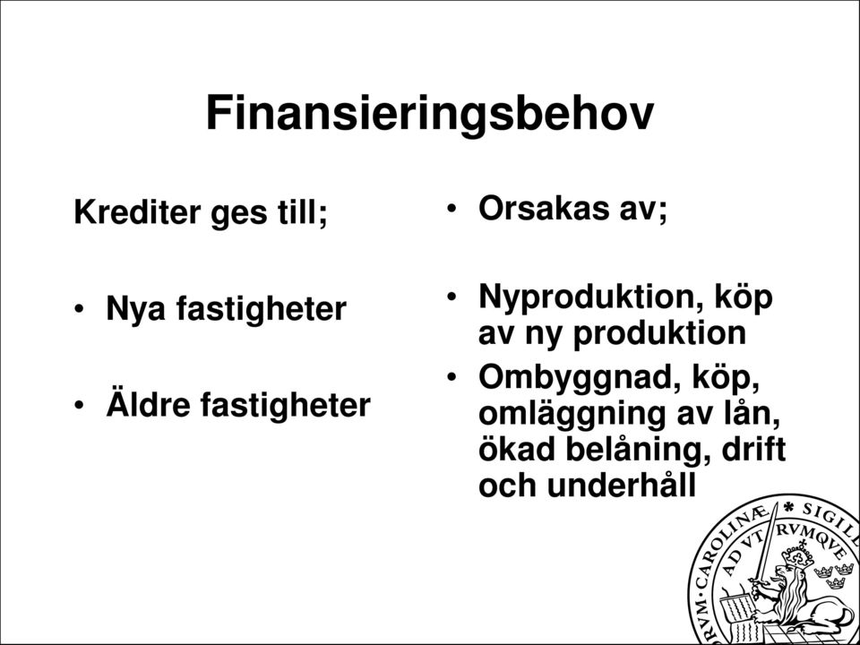 Nyproduktion, köp av ny produktion Ombyggnad,