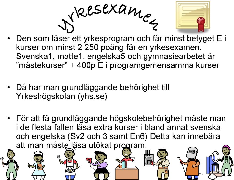 grundläggande behörighet till Yrkeshögskolan (yhs.