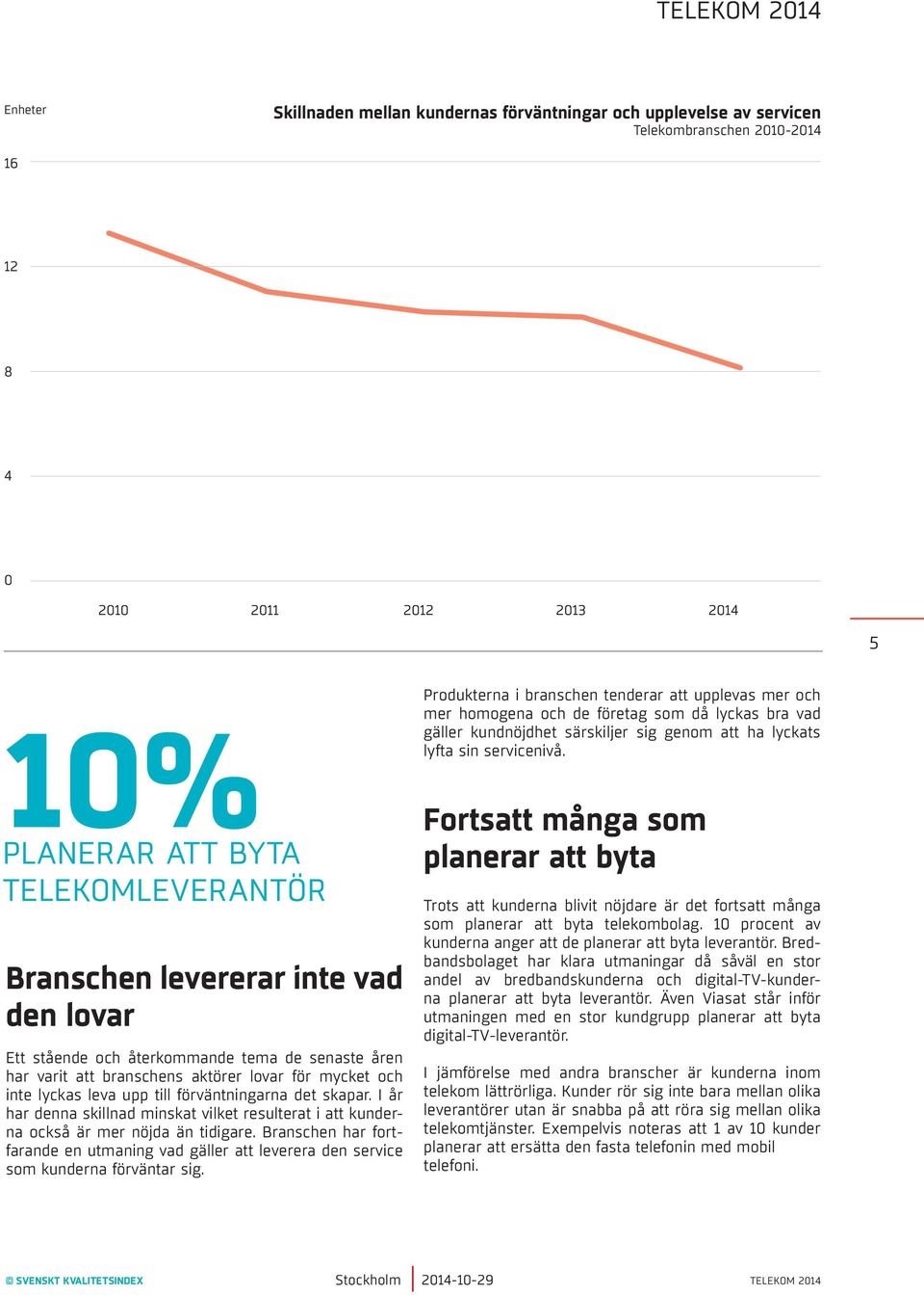 I år har denna skillnad minskat vilket resulterat i att kunderna också är mer nöjda än tidigare. Branschen har fortfarande en utmaning vad gäller att leverera den service som kunderna förväntar sig.