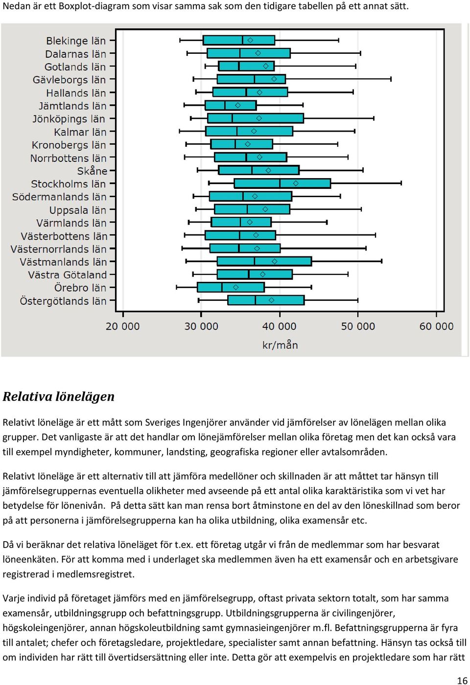 Det vanligaste är att det handlar om lönejämförelser mellan olika företag men det kan också vara till exempel myndigheter, kommuner, landsting, geografiska regioner eller avtalsområden.