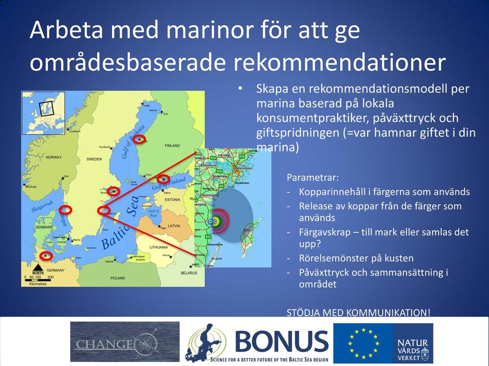 Kopparinnehåll i färgerna som används - Release av koppar från de färger som används - Färgavskrap till mark