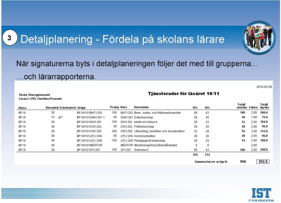 byts i detaljplaneringen följer