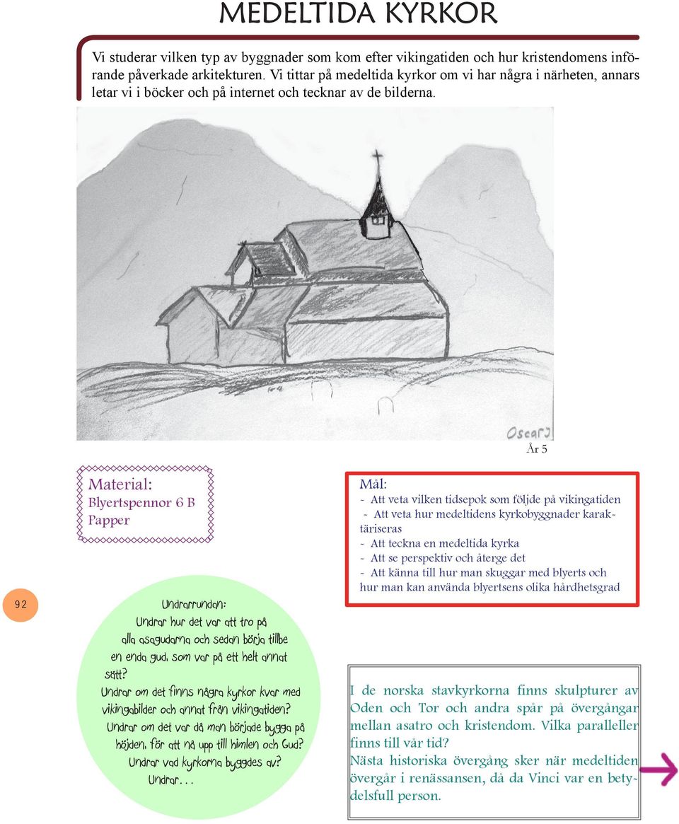 År 5 92 Blyertspennor 6 B Undrar hur det var att tro på alla asagudarna och sedan börja tillbe en enda gud, som var på ett helt annat sätt?