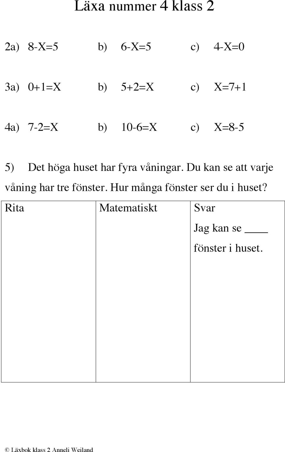 har fyra våningar. Du kan se att varje våning har tre fönster.