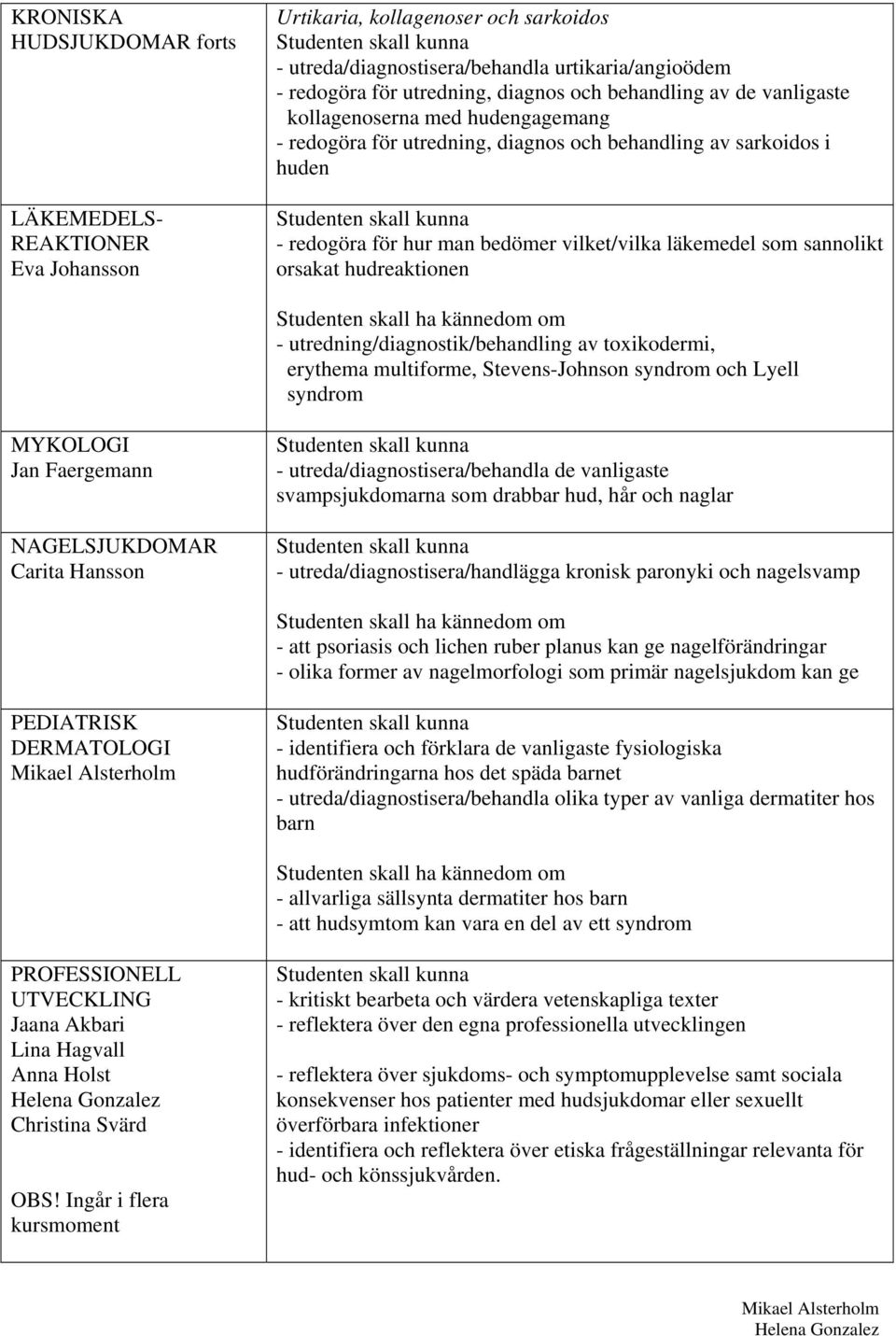 orsakat hudreaktionen - utredning/diagnostik/behandling av toxikodermi, erythema multiforme, Stevens-Johnson syndrom och Lyell syndrom MYKOLOGI Jan Faergemann NAGELSJUKDOMAR Carita Hansson -