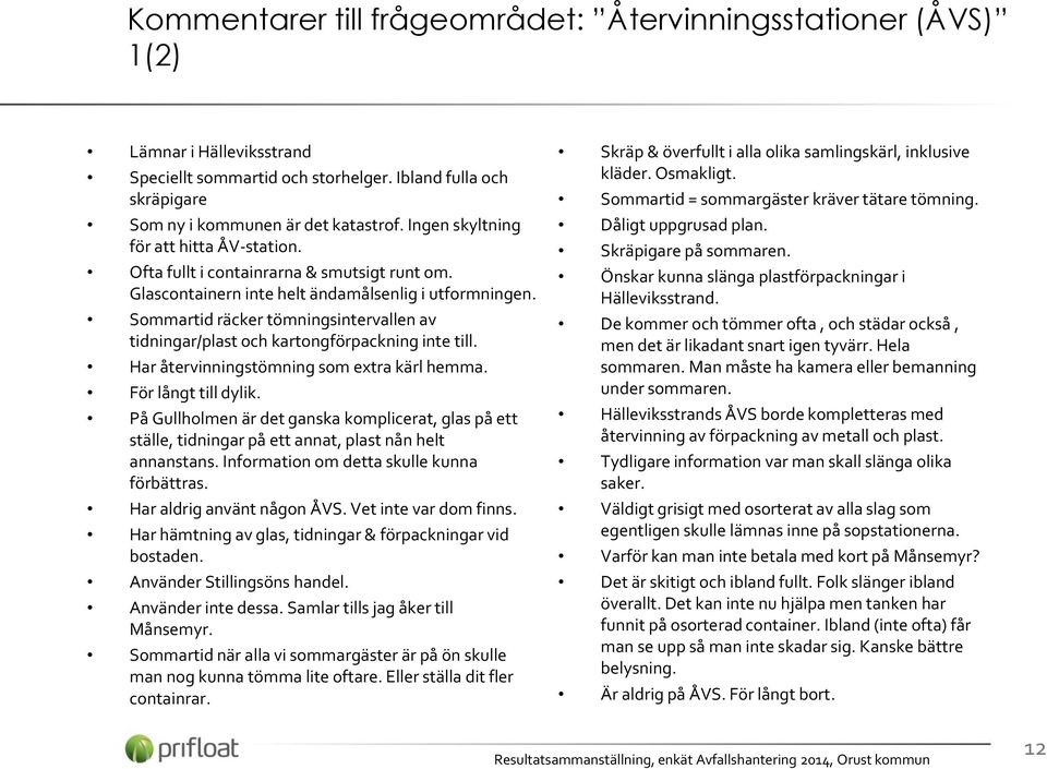 Sommartid räcker tömningsintervallen av tidningar/plast och kartongförpackning inte till. Har återvinningstömning som extra kärl hemma. För långt till dylik.