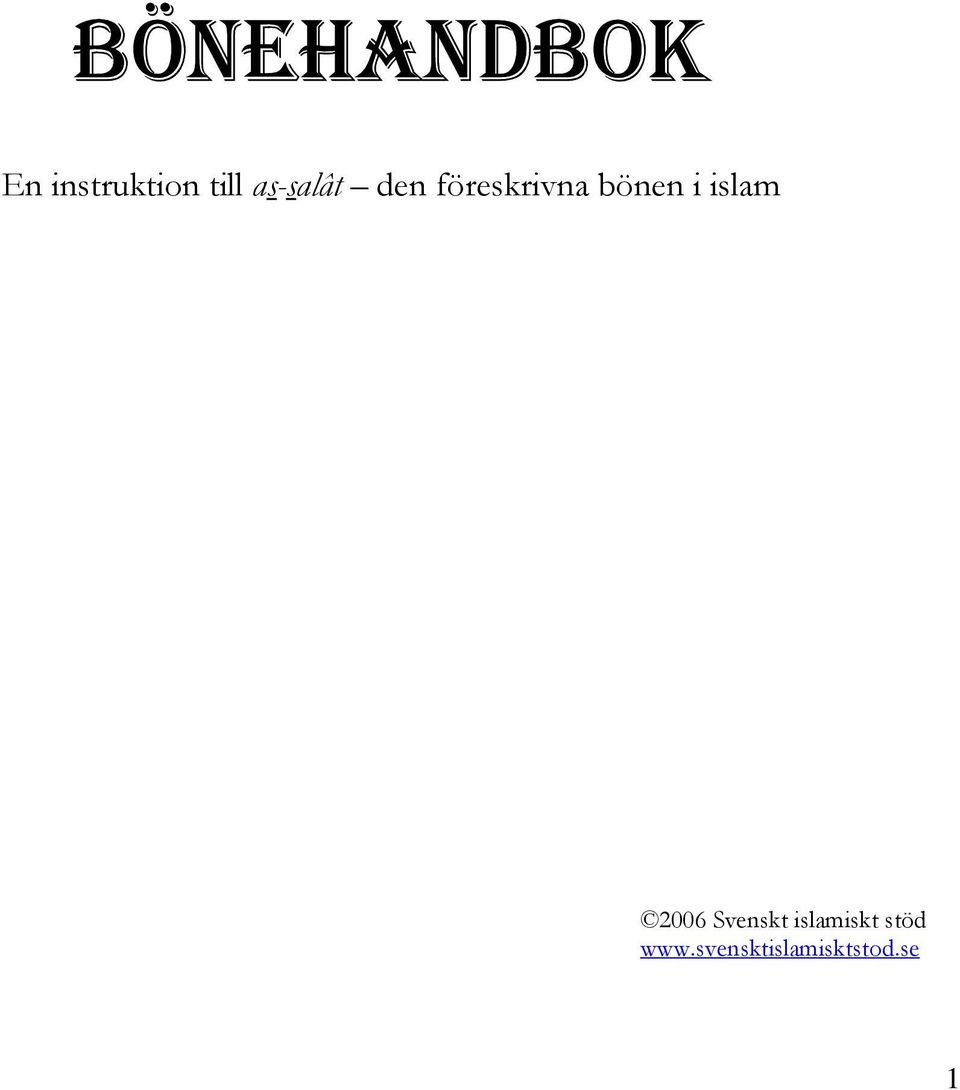 i islam 2006 Svenskt islamiskt