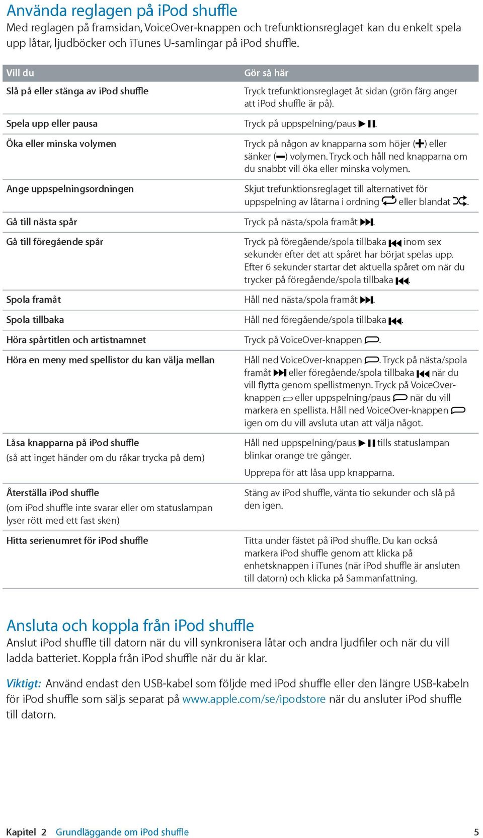 Öka eller minska volymen Tryck på någon av knapparna som höjer ( ) eller sänker ( ) volymen. Tryck och håll ned knapparna om du snabbt vill öka eller minska volymen.