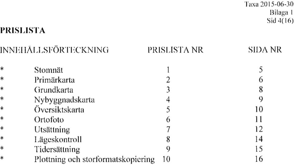 Nybyggnadskarta 4 9 * Översiktskarta 5 10 * Ortofoto 6 11 * Utsättning 7